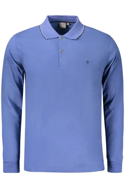 Pánské modré polo s dlouhým rukávem