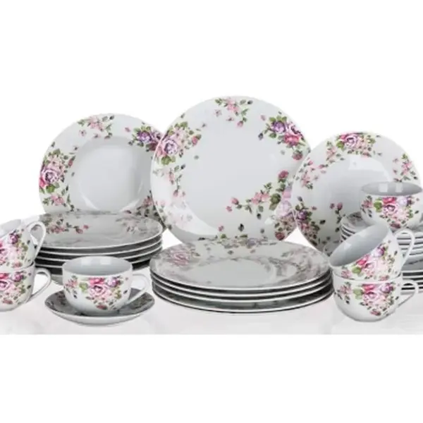 Jídelní servis (30 dílů) Beauty, květinový vzor