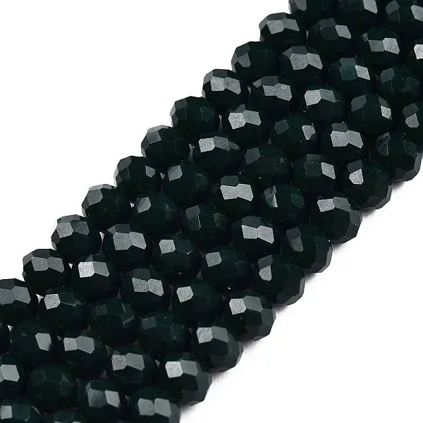 Opaque Solid Color Glass Beads Strands
