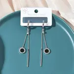 304 Stainless Steel Crystal Rhinestone Flat Round Tassel Hoop Earrings