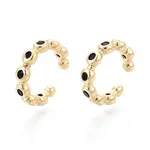 Brass Pave Cubic Zirconia Cuff Earrings