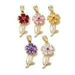 Brass Micro Pave Cubic Zirconia Pendants
