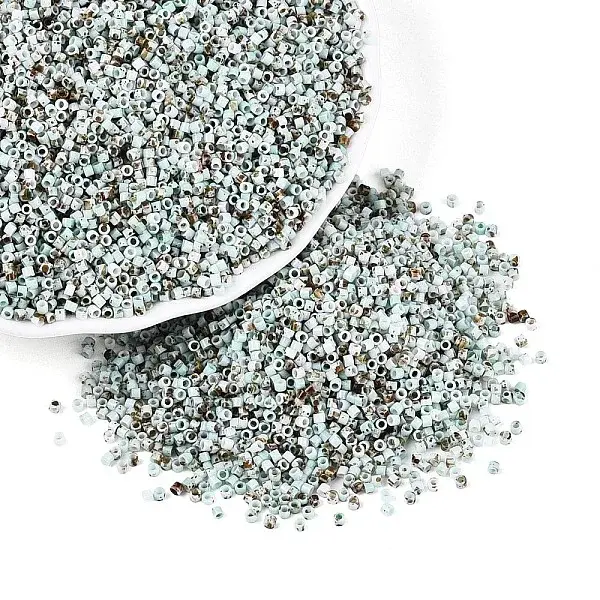 Spray Painted Picasso Cylinder Glass Seed Beads