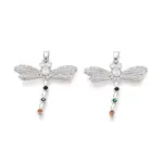 Brass Micro Pave Colorful Cubic Zirconia Pendants