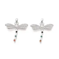 Brass Micro Pave Colorful Cubic Zirconia Pendants