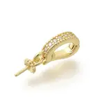 Brass Micro Pave Clear Cubic Zirconia Fold Over Clasps