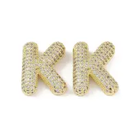 Brass Micro Pave Clear Cubic Zirconia Pendants