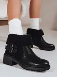 Černé kotníkové boty s kožešinou