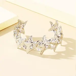 Hammered 304 Stainless Steel Cuff Bangles