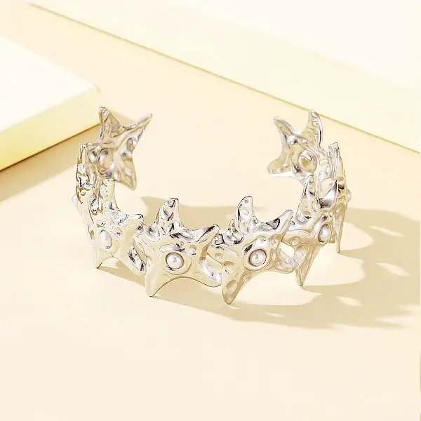 Hammered 304 Stainless Steel Cuff Bangles