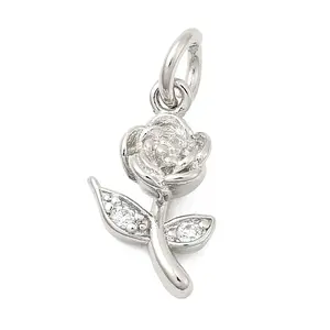 Brass Micro Pave Cubic Zirconia Charms
