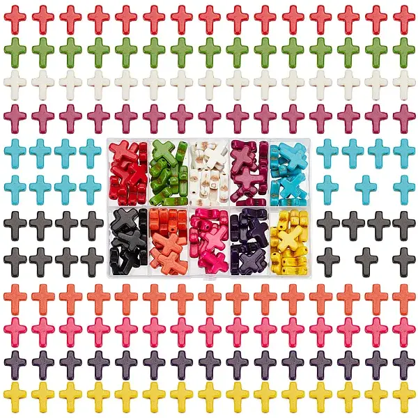 100Pcs 10 Colors Synthetic Turquoise Beads Strands