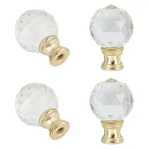 Glass Crystal Lamp Finials with Iron Finish Base