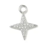 Brass Micro Pave Clear Cubic Zirconia Pendants