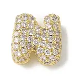 Brass Micro Pave Cubic Zirconia Beads