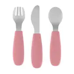 Petite&Mars Take&Match Stainless Steel Cutlery Set příbor pro děti Dusty Rose 12m+ 3 ks