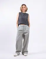 Yerse Poplin Wide-Leg Trousers GREEN M
