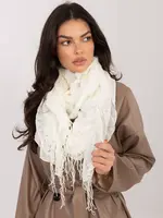 Elegantní ecru šála s ozdobami