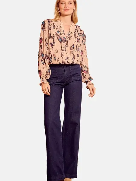 love & roses Blúzka  béžová / zafírová / čokoládová / malinová