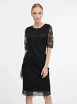 Čierne čipkované puzdrové šaty