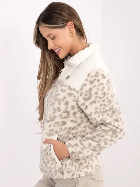 Dámská béžová mikina s leopardím vzorem