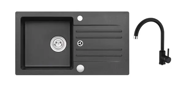 Alveus - Set dřezu Cortina 140 a baterie Kati, carbon SETA25982