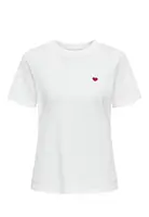 Bílé tričko s červeným srdíčkem