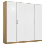 Rauch Möbel ŠATNÍ SKŘÍŇ S OTOČNÝMI DVEŘMI, dub artisan, vysoce lesklá bílá, 181/197/54 cm