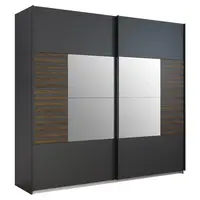 Rauch Möbel SKŘÍŇ S POSOUVACÍMI DVEŘMI, tmavě šedá, tmavý dub, 226/210/62 cm