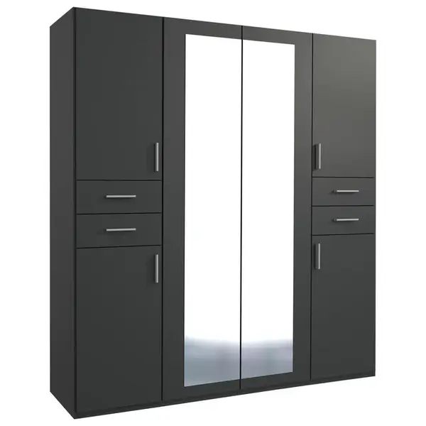 MID.YOU ŠATNÍ SKŘÍŇ S OTOČNÝMI DVEŘMI, barvy grafitu, 180/208/58 cm