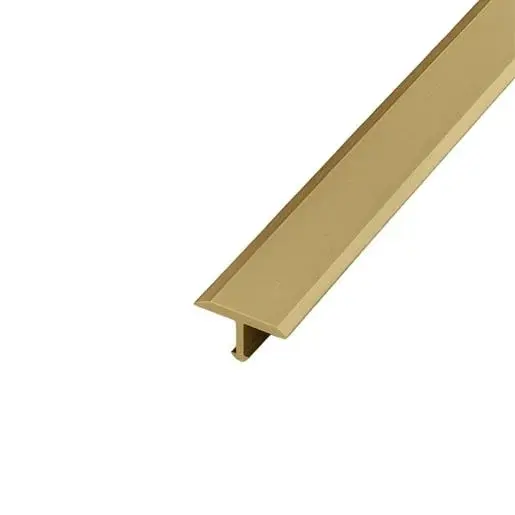 Lišta deliaca "T" Eviso žltá kartáčovaný, mosadz dĺžka 270 cm, výška hrany 2 mm, FLMT0214C