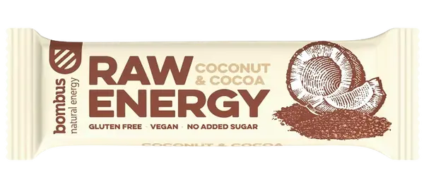BOMBUS RAW Energy kokos a kakao 50 g