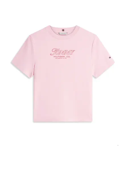 TOMMY HILFIGER Tričko  ružová / červená