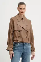 Kožený trenčkot BOSS Satela