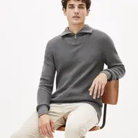 Šedý pánsky sveter so stojačikom Celio Penolta