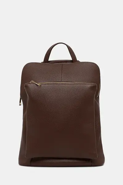 Kožený ruksak Answear.LAB hnedá farba, veľký, jednofarebná