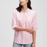 GAP Košeľa fitted boyfriend shirt in oxford Ružová