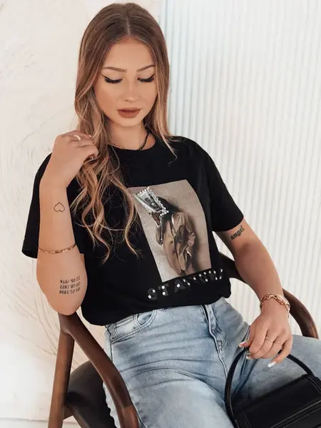 Dámske tričko s potlačou CARSTI Farba čierna DSTREET