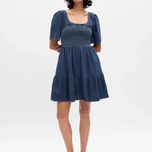 Tmavomodré dámske džínsové šaty GAP