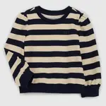 Béžovo-modrá dievčenská pruhovaná mikina GAP