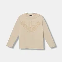 Detská bavlnená košeľa s dlhým rukávom Emporio Armani