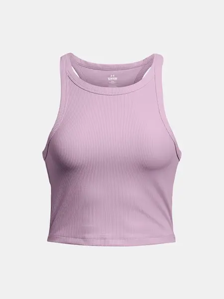 Svetlo fialové športové tielko Under Armour Meridian Rib Crop Tank
