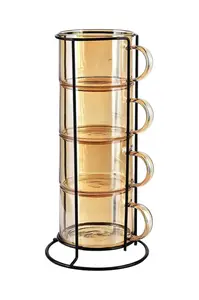 Sada hrnčekov so stojanom Affek Design Peter Honey 350 ml 4-pak