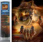 Diamantové malování Lapač snů s vlky 30x40cm