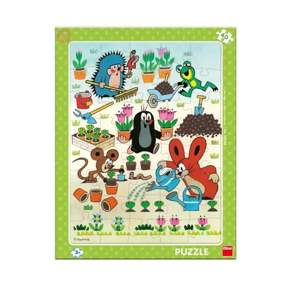 Puzzle 40 Krtek zahradník deskové