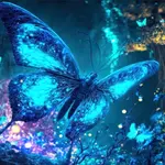 Dřevěné puzzle Fluorescentní motýl A3 svítící ve tmě