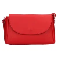 Dámská kožená crosbody kabelka Italia Mirabel - červená