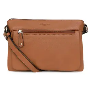 Dámská kožená crossbody kabelka Hexagona Violla - koňak