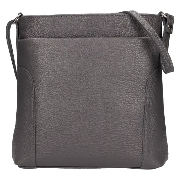 Dámska kožená crossbody kabelka Italia Emma - tmavo šedá