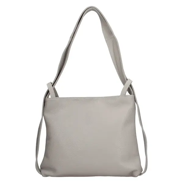 Dámska kožená batôžko-kabelka Italia Maria - svetlo šedá